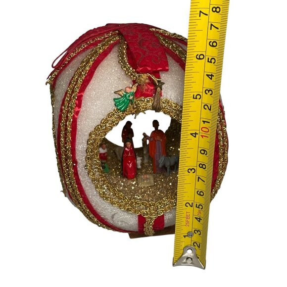 VTG MCM 1950s Diorama Nativity Christmas Styrofoam Ball 3D Jumbo Decor - Picture 7 of 16